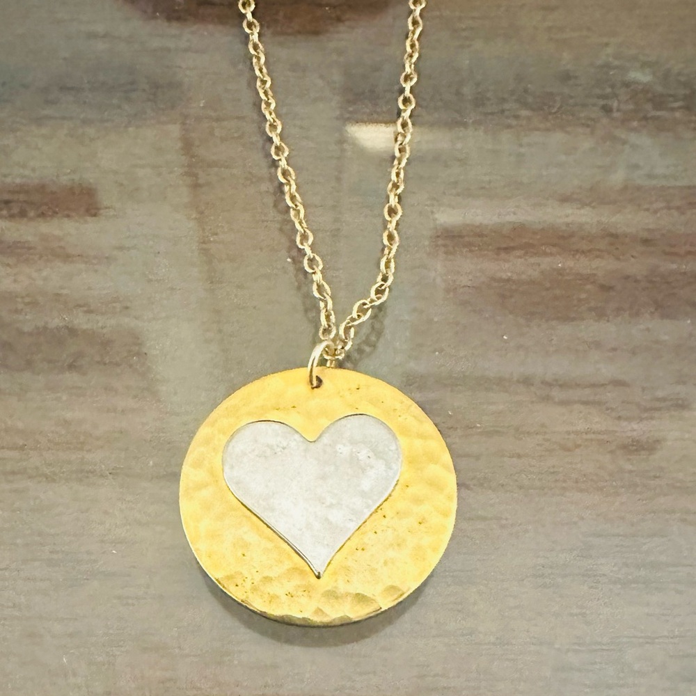 Janna Conner: Autism Gold Necklace with SS heart